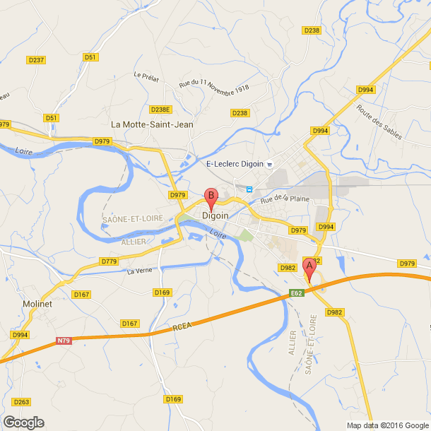 Plan des salles de sport de Digoin