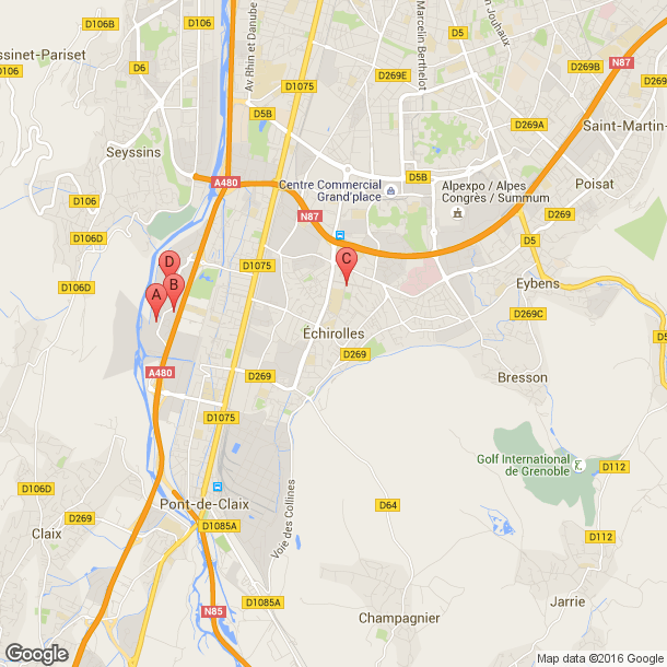 Plan des salles de sport de Echirolles