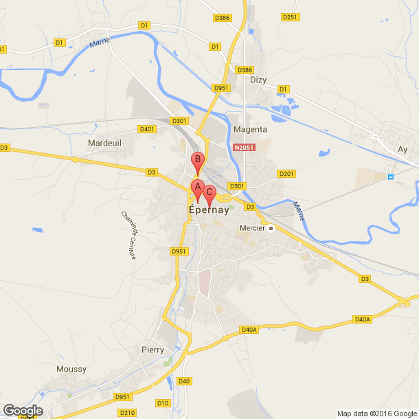 Plan des salles de sport de Epernay