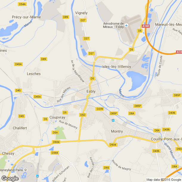 Plan des salles de sport de Esbly