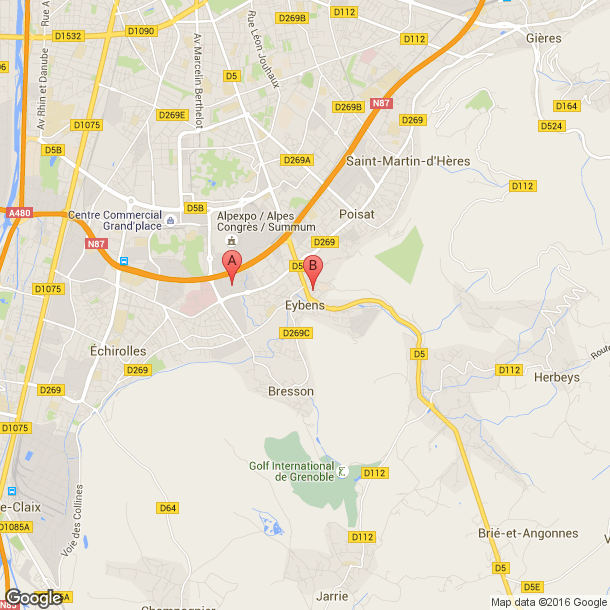 Plan des salles de sport de Eybens