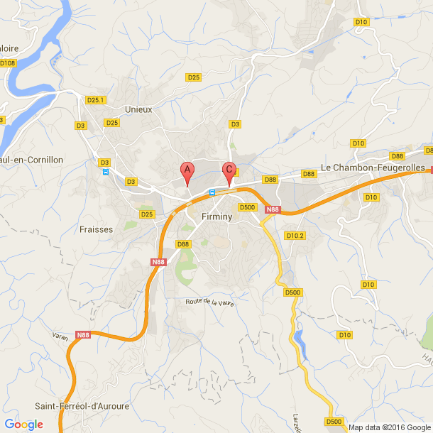 Plan des salles de sport de Firminy