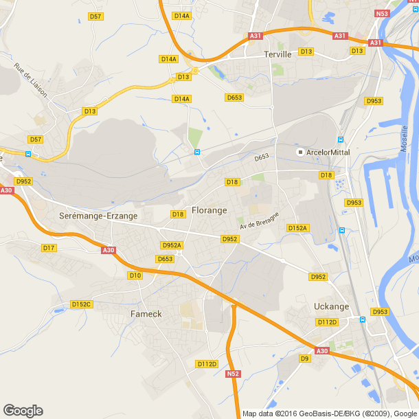 Plan des salles de sport de Florange