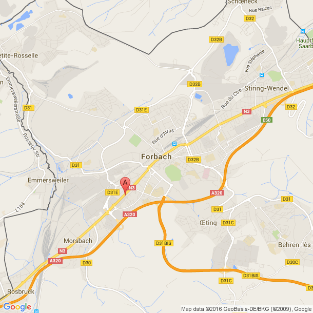 Plan des salles de sport de Forbach