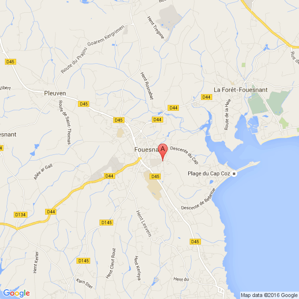 Plan des salles de sport de Fouesnant