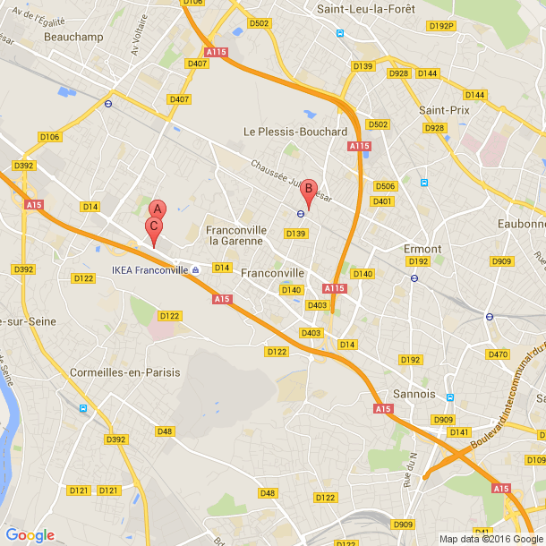 Plan des salles de sport de Franconville