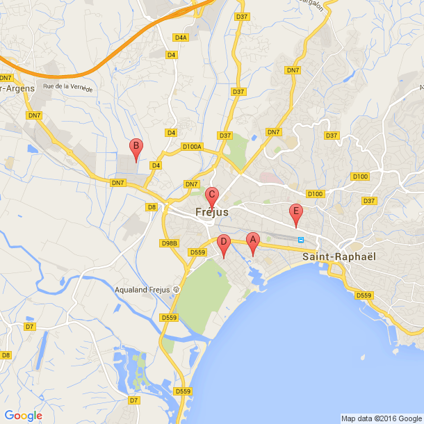 Plan des salles de sport de Fréjus