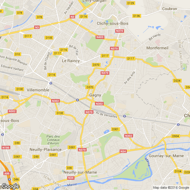 Plan des salles de sport de Gagny