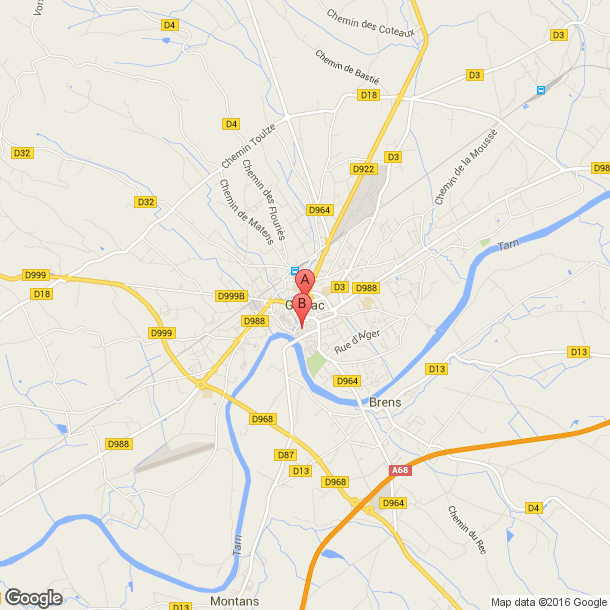 Plan des salles de sport de Gaillac