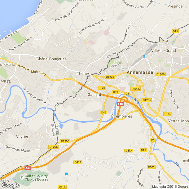 Plan des salles de sport de Gaillard