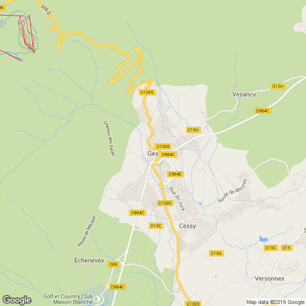 Plan des salles de sport de Gex