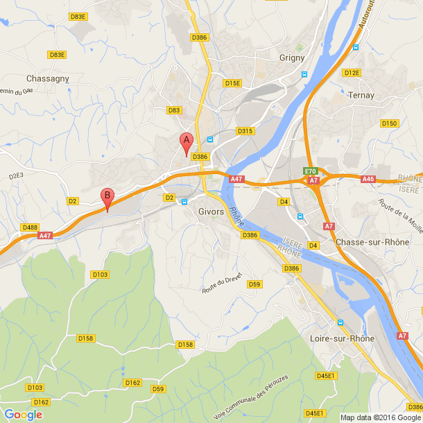 Plan des salles de sport de Givors