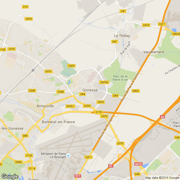 Plan des salles de sport de Gonesse