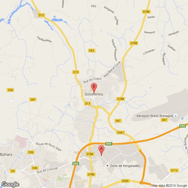 Plan des salles de sport de Gouesnou