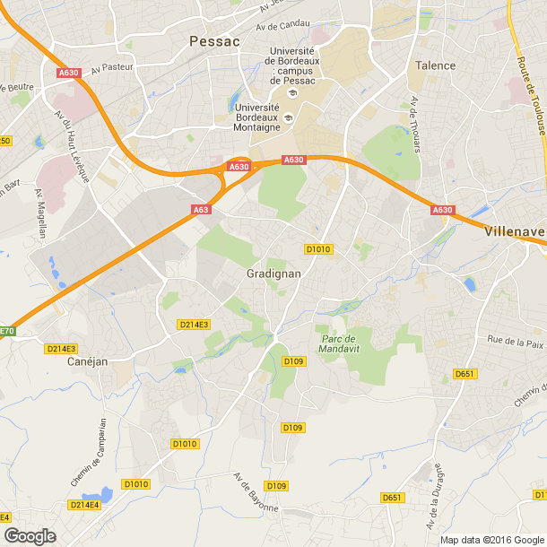Plan des salles de sport de Gradignan