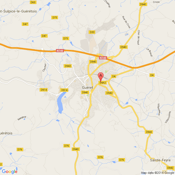 Plan des salles de sport de Guéret