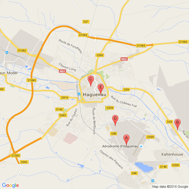 Plan des salles de sport de Haguenau