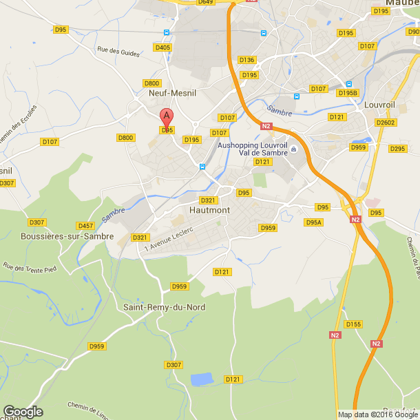 Plan des salles de sport de Hautmont