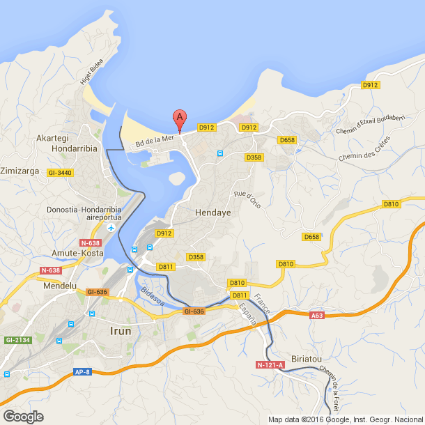Plan des salles de sport de Hendaye