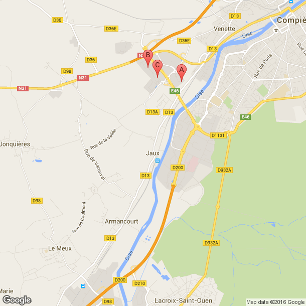 Plan des salles de sport de Jaux