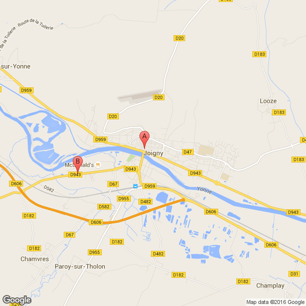 Plan des salles de sport de Joigny