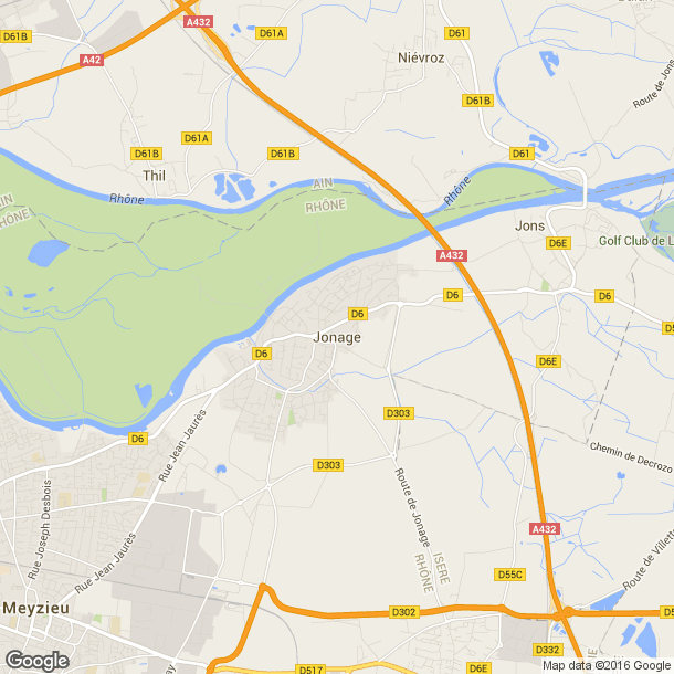 Plan des salles de sport de Jonage
