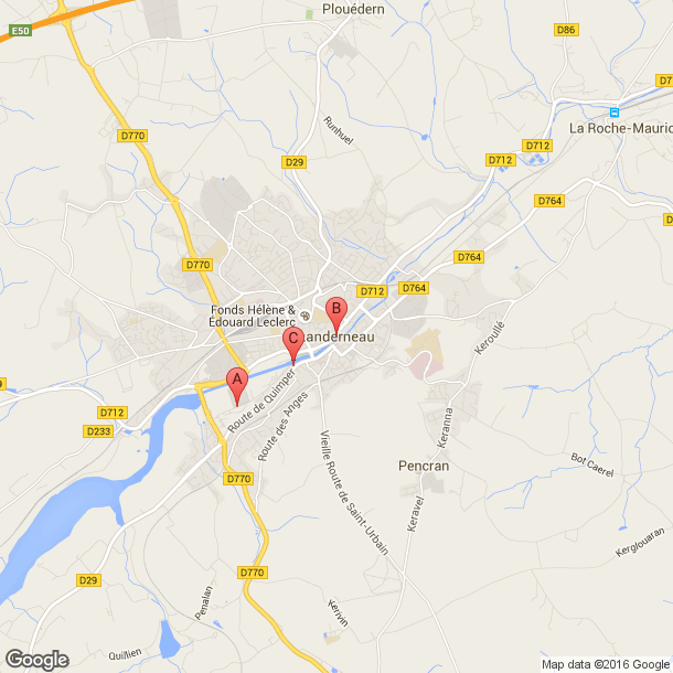 Plan des salles de sport de Landerneau