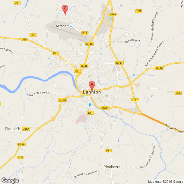 Plan des salles de sport de Lannion