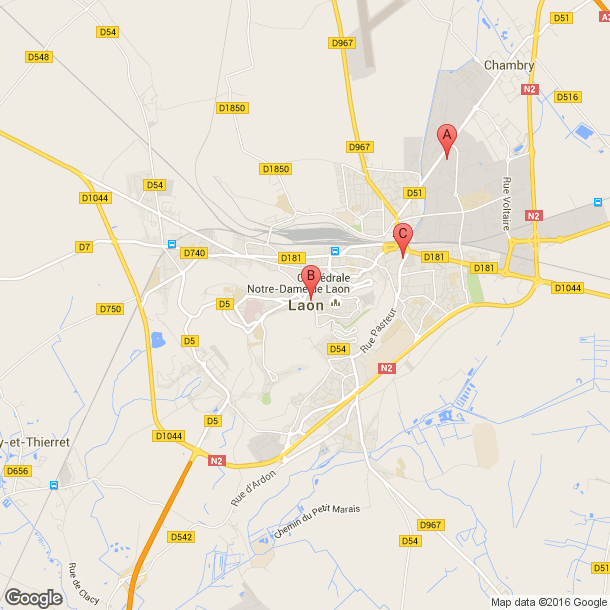 Plan des salles de sport de Laon