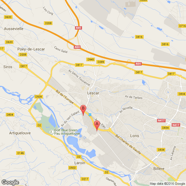 Plan des salles de sport de Lescar