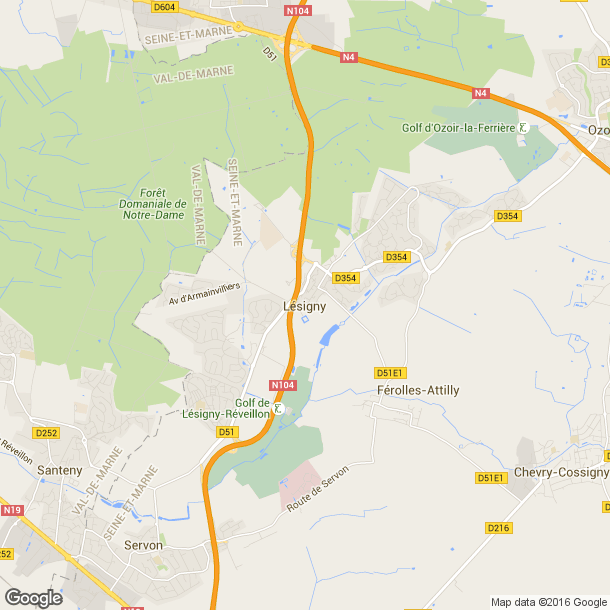 Plan des salles de sport de Lésigny