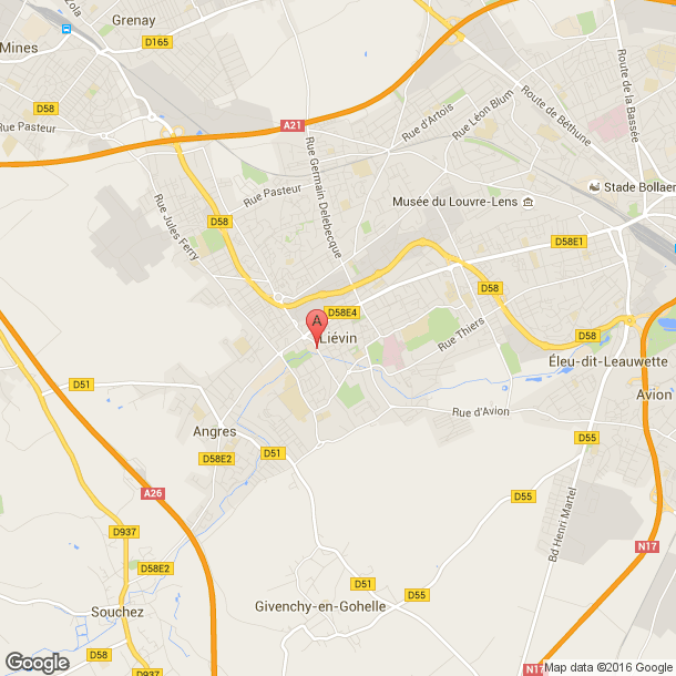 Plan des salles de sport de Liévin