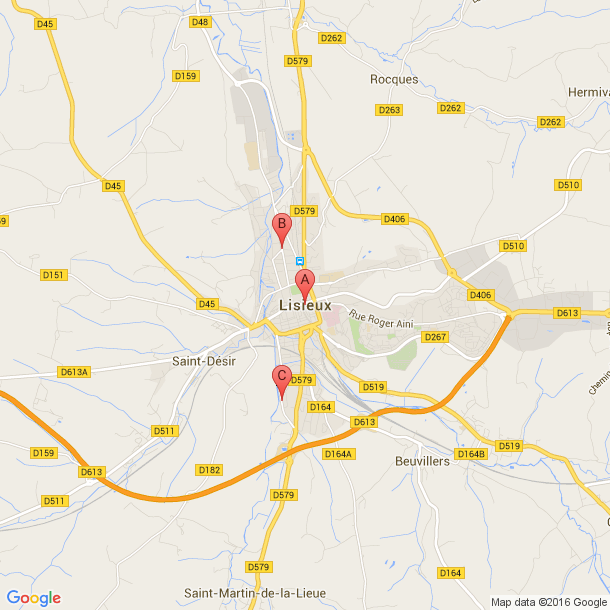 Plan des salles de sport de Lisieux
