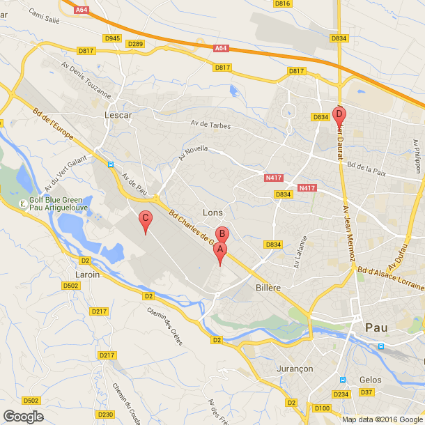 Plan des salles de sport de Lons