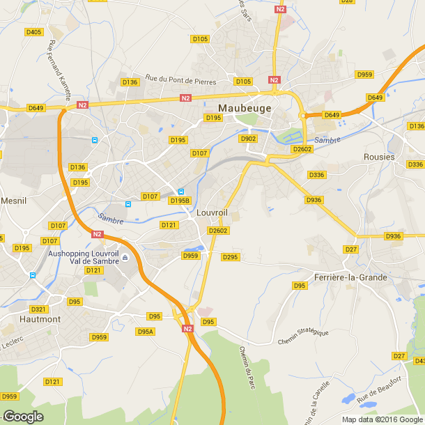 Plan des salles de sport de Louvroil