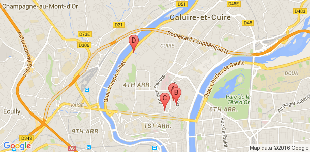 Plan des salles de sport du 4eme arrondissement de Lyon