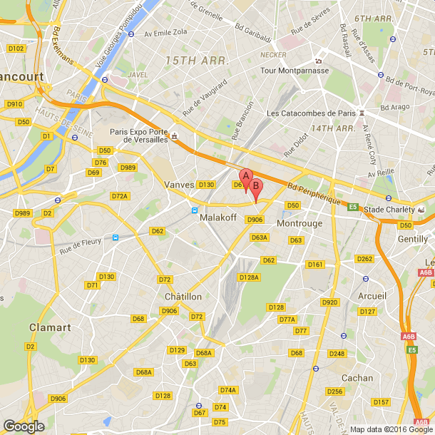 Plan des salles de sport de Malakoff
