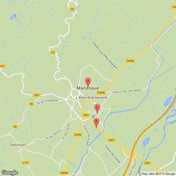 Plan des salles de sport de Manosque