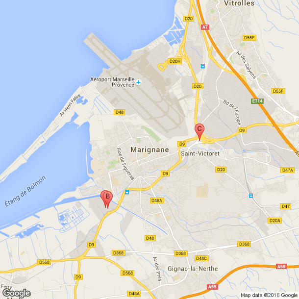 Plan des salles de sport de Marignane