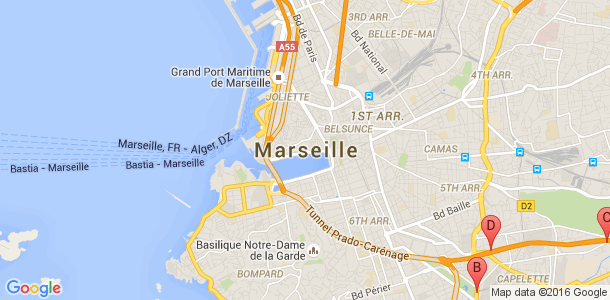 Plan des salles de sport du 10eme arrondissement de Marseille