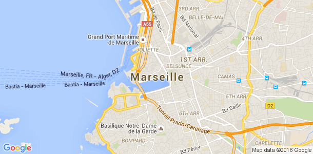 Plan des salles de sport du 15eme arrondissement de Marseille
