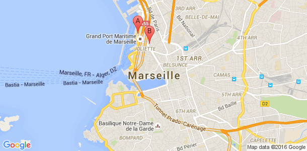 Plan des salles de sport du 2eme arrondissement de Marseille