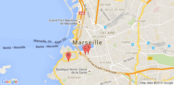 Plan des salles de sport du 7eme arrondissement de Marseille