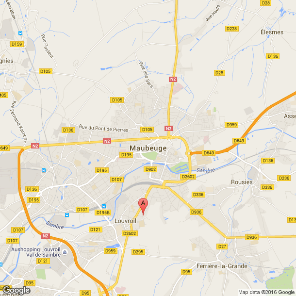 Plan des salles de sport de Maubeuge