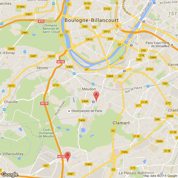 Plan des salles de sport de Meudon