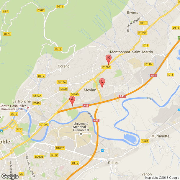 Plan des salles de sport de Meylan