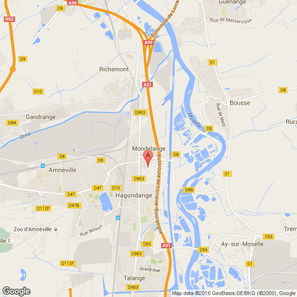 Plan des salles de sport de Mondelange