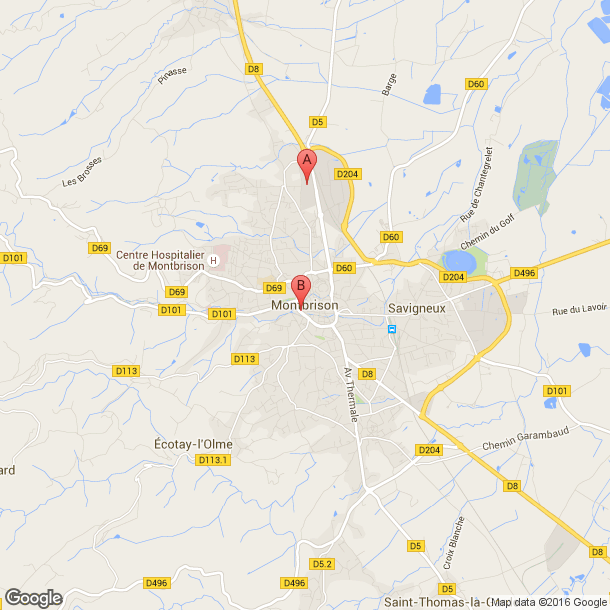 Plan des salles de sport de Montbrison