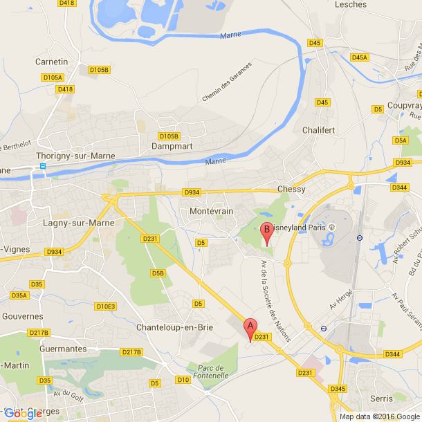 Plan des salles de sport de Montévrain