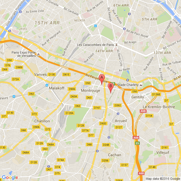 Plan des salles de sport de Montrouge